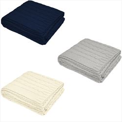 HH8083B Cable Knit rPET Chenille Blanket